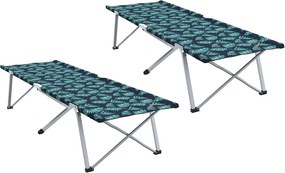 vidaXL Összecsukható Kemping Ágy 2 pcs Erdő 194 x 62,5 x 42,5 cm