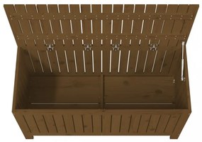 mézbarna tömör fenyőfa kerti tárolóláda 115 x 49 x 60 cm