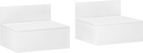 HOMCOM 2 db F Floating Éjjeliszekrény Hálószobához Fiókkal, 43x36.5x30.5 cm, Fehér | Aosom