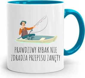 Kék Horgász Bögre A Horgász Nem Árulja El Az Ajándékot fényképes nyomtatással