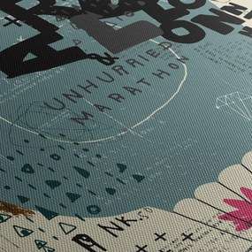 Kép - Repülő léggömb szivárvánnyal (120x50 cm)
