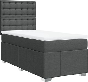vidaXL sötétszürke szövet rugós ágy matraccal 80 x 200 cm