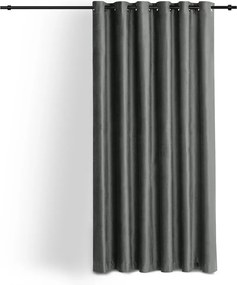 Sötétszürke bársony dimout (részleges sötétítő) függöny 530x175 cm Velto – Filumi