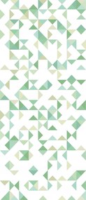 Matrica Tapéta Zöld háromszögek geometria absztrakt modern 91x211