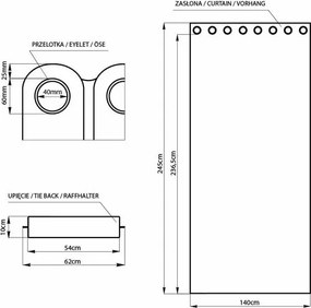 Restilo Blackout EYELETS függöny, mentaszínű, 140 x 245 cm