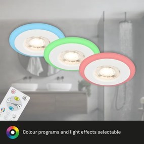 Briloner - KÉSZLET 3x LED RGBW Dimmelhető fürdőszobai beépíthető lámpa LED/5W/230V IP44+ + távirányító