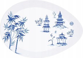 Patera tálca fehér bambusz mintás minimalizmus dekoráció ajándék