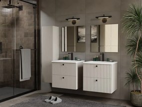 TIGO 1D fürdőszoba szekrény 31x29.5x135 cm függesztett, kasmír, fekete csíkos