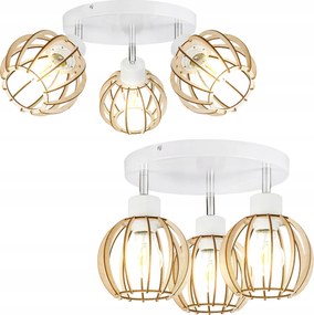 Mennyezeti Függőlámpa Csillár Fa Állítható 3 Mozgatható Lámpabúra