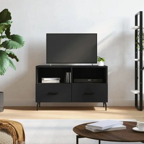fekete szerelt fa TV-szekrény 80 x 36 x 50 cm