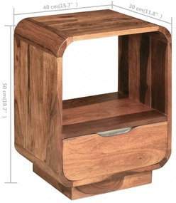 2 db tömör kelet-indiai rózsafa éjjeliszekrény fiókkal 40 x 30 x 50 cm