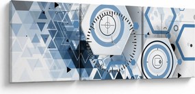Kép - Geometriai absztrakció (órával) (90x30 cm)