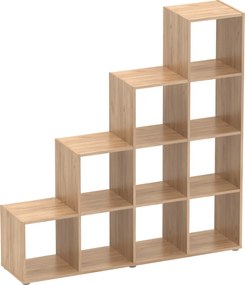 könyvespolc piramis, artisan tölgy, laminált DTD, NORAH