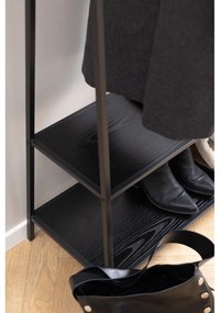 Fekete ruhatartó állvány kőrisfa dekorral Seaford – Actona