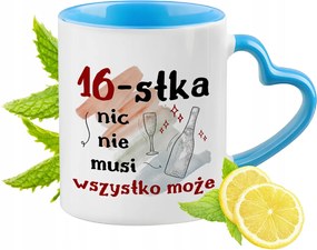 Születésnap 16 16-es Kék Bögre Szív Alakú Füllel Ajándék