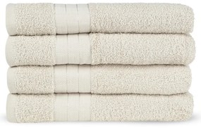 Bézs frottír pamut törölköző szett 4 db-os 50x100 cm – Good Morning