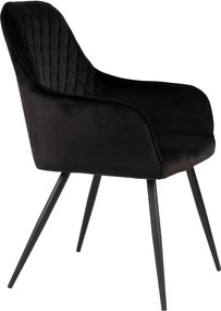 Fekete kárpitozott karfás étkezőfotel szett 2 db-os Harbo – House Nordic