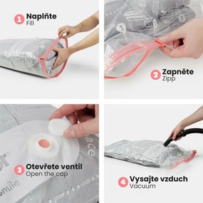 Tömörítő Aspispace XL 140 l, 80 x 130 cm, 3 db,vákuumos tároló zsákok készlete, 3 db, 3 db