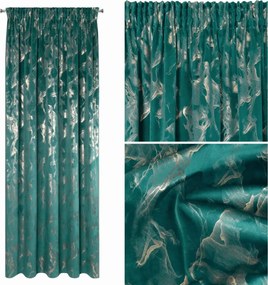 Velúr szalagfüggöny Velvet 140x270 Arany Türkiz