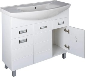 Viva SZQUARE 100 lábon álló fürdőszobabútor Sanovit ZENON 6095 porcelán mosdóval 97 x 51 cm