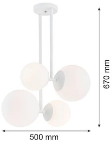 Argon 1644 - Csillár rúdon ASPEN 4xE27/15W/230V fehér