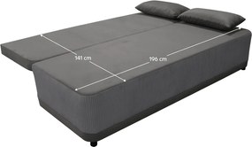 Kihúzható heverő, szürke, SENTY