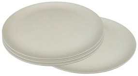 Bioplasztik 4 db-os lapos tányér szett, fehér, 25,5 cm