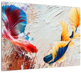 Kép - harcoló hal (70x50 cm)