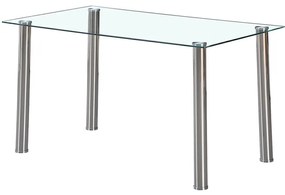 Berna 140 cm szögletes üveg étkezőasztal