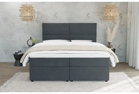 Szürke ágyneműtartós boxspring ágy 140x200 cm Rico – Ropez