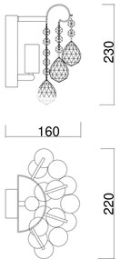 Brilagi - Fali lámpa CRYSTAL 1xE14/60W/230V fényezett króm