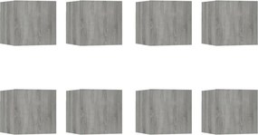 vidaXL 8 db szürke sonoma színű fali TV-szekrény 30,5 x 30 x 30 cm