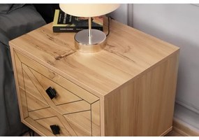 Éjjeli szekrényke LUNA 55x50 cm barna/fekete