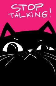 Illusztráció Sad cat face. stop talking lettering., Marianna Pashchuk