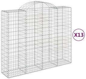 13 db íves horganyzott vas gabion kosár 200x50x160/180 cm