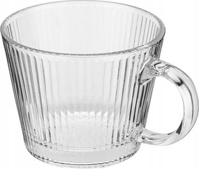 Üvegpohár bordázott bögre átlátszó 370ml 1db