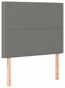 sötétszürke szövet LED-es fejtámla 90x5x118/128 cm