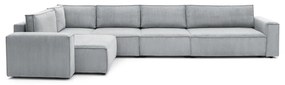 Világosszürke kordbársony sarokkanapé (bal oldali) Nihad modular – Bobochic Paris