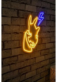 Műanyag LED-es fali dekoráció, Pikachu - Sárga Blue