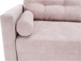 Szófa kinyitható, öregrózsaszín anyag Queens, AURELIA