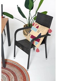 Paris fekete műrattan kerti szék - Bonami Essentials