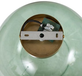 Art Deco mennyezeti lámpa sárgaréz zöld üveggel - Sandra