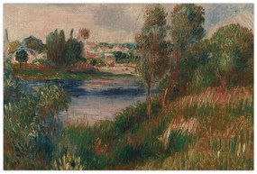 Kép - Auguste Renoir, Landscape at Vetheuil, reprodukciók (90x60 cm)