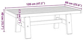 dohányzóasztal NOAIN A alakú lábak 120x60x40cm tömör fa fenyőfa
