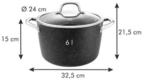 IndukciĂłs tƱzhelyhez alkalmas edĂ©ny fedĆvel 6 l President - Tescoma