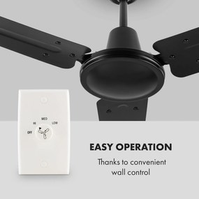 Spin Doctor, fekete, 55W, mennyezeti ventilátor, 122cm, 3 kar, rozsdamentes acél