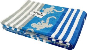 Crazy Gekko kék strandtörölköző