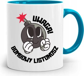 Kék Bögre Ajándék Postásnak Bomba Nyomtatott Fényképpel