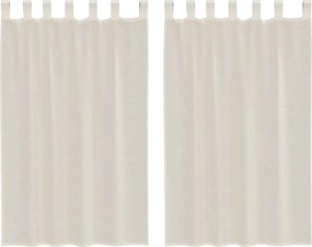 vidaXL 2 db krém színű fátyolfüggönyök fülecske tetejével 140x260 cm