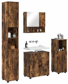 Fürdőszoba bútor szett 4 pcs Füstölt tölgy 61 x 35 x 64 cm